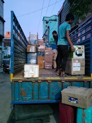 Household furniture and cartons securely loaded for relocation by Speedline Movers in Berhampur